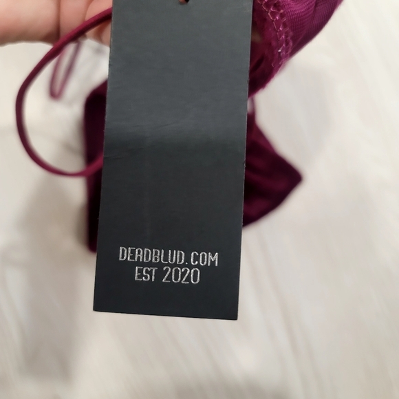 🦃🦃NEW Dolls Kill DEADBLUD Velvet micro bikini set size XL - Picture 10 of 10